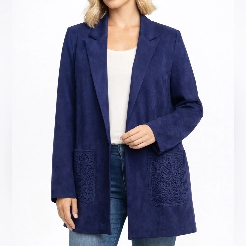 Anthropologie solitaire open Kimono jacket blazer faux suede oversized jacket